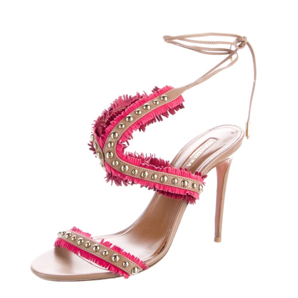 Aquazzura Lace Up Heeled Sandal Size 38 🔥